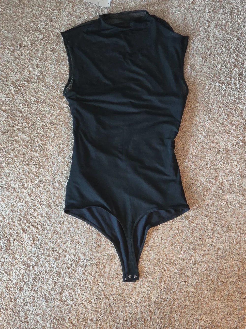 Abercrombie Draped Mesh Mockneck Bodysuit - Picture 2 of 6